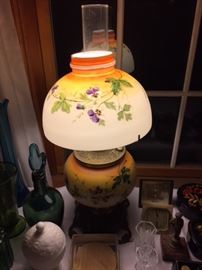 Antique Glass Shade Lamp.