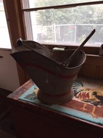 Antique Coal Bucket and Shovel.