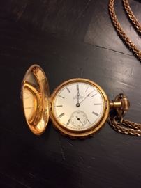 Elgin 14k Ladies Pocket Watch.