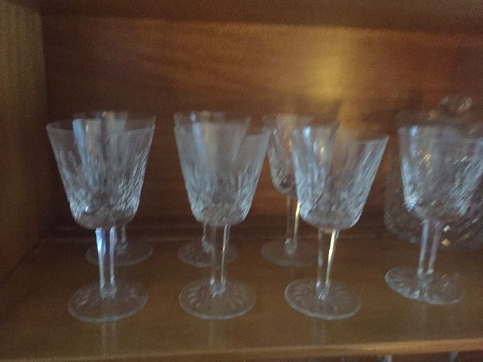 Waterford crystal wine glasses seven total
