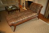 ADAC Chaise Lounge reupholstered in Old World Weavers Fabric. Original Cost- $5,000.