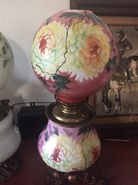  Antique hand painted kerosene  gone with the wind lamps $450