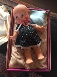 Kewpie vinyl doll w/ clothes $50