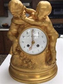 Antique 18 century gold gilded clock