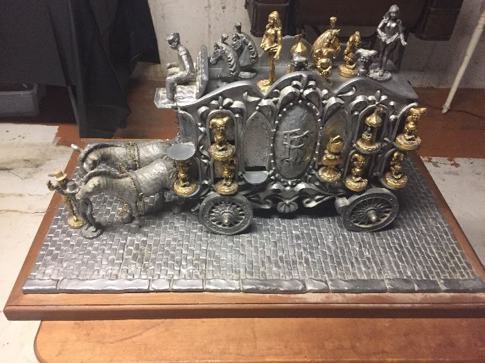Solid pewter chess sets from the Sherlock Holmes cityscape Signed and numbered