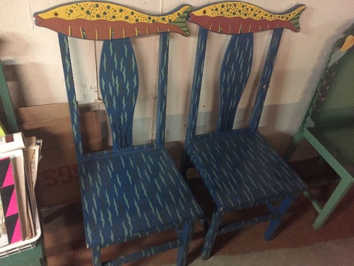 Hand painted finish chairs  $20.00 dollars each