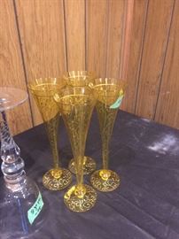 Amber champagne flutes