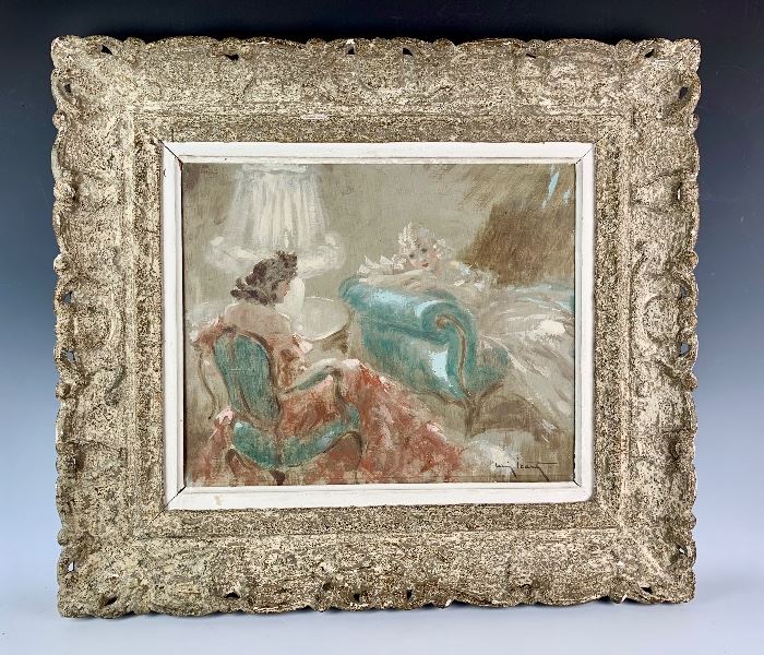 Original Louis Icart Oil Painting "Intimate"