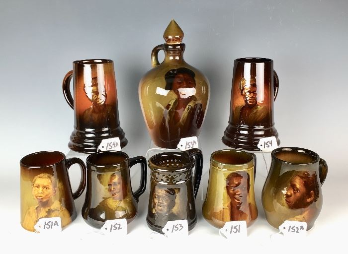 Collection of Rookwood Black Americana Pottery