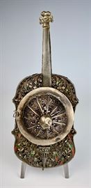Amazing antique Judaica silver & enamel spice holder