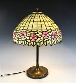 Antique leaded lamp by Unique Lamp Co.