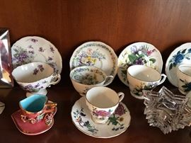 Limoge, Lenox, Haviland tea cups with saucers $10-20ea 