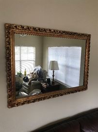 Large gold guilded mirror $100