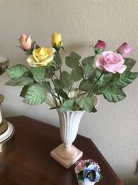 Limoge vase and flowers $20