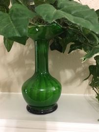 Green Art Glass Vase