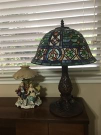 Tiffany Reproduction Lamp & OLD Porcelain Lamp