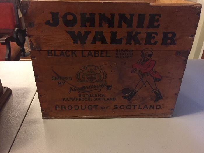 Johnnie Walker wood crate box