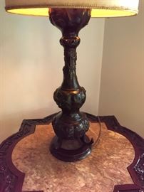Oriental bronze lamp