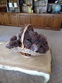 Large basket, large pine cones