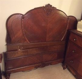 Double/full size bed - headboard & footboard + rails (matches dressers)