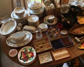 "Regency Rose" china by Creative, steak knife set & more