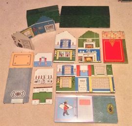 1950s tin litho doll house by Marx - complete with furniture (see next photo)