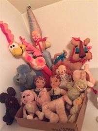 Vintage stuffed animals - note poodles!