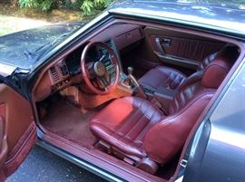 Burgundy leather interior