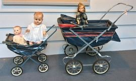 Vintage baby buggies & dolls