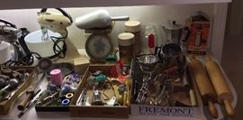 Vintage stand mixers & utensils, rolling pins