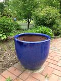 There are 2 of these large blue pots