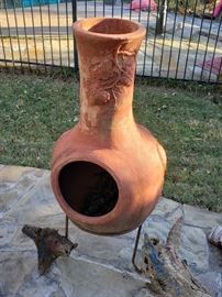 Terracotta chimenea 