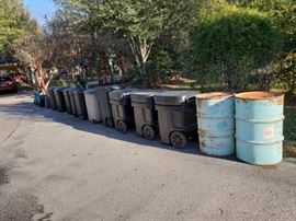 Trash cans. Lots of trash cans.