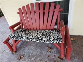 Adirondack-esque swinging bench 