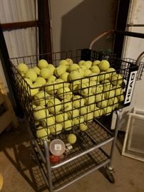 ...and not quite so empty tennis ball basket