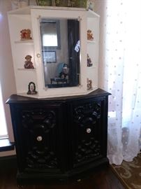 Two cabinets: one black, one white