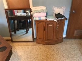 Mirror and small console cabinet - baby crochet blankets