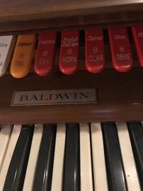 Close up of Baldwin organ keyboards