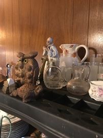 Carvings and glass items