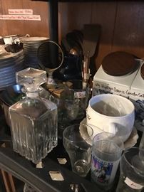 Decanter and additional glass items