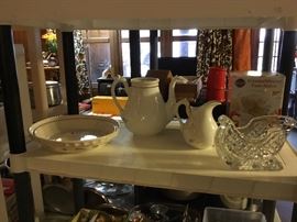 More China pieces plus cut glass sleigh
