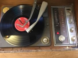 Inside - record player and radio