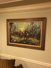 Orig painting fox hunt 