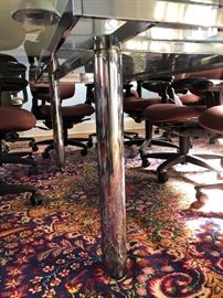 Chrome base conference /dining table 