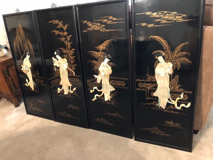 Asian 4 Panel Screen