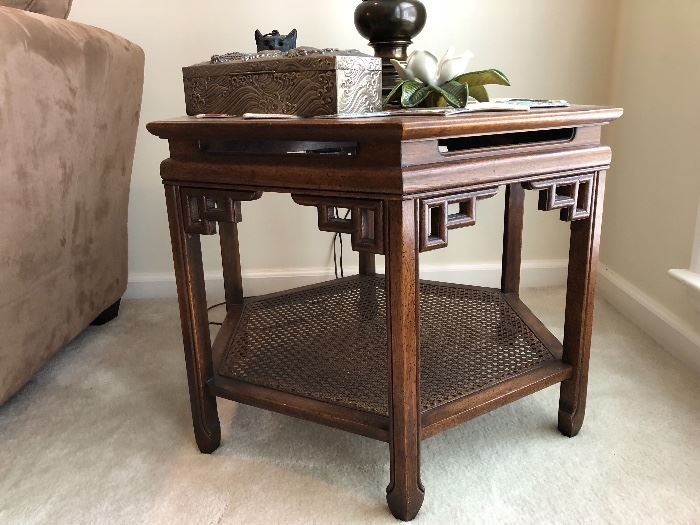 Asian inspired hexagon end table