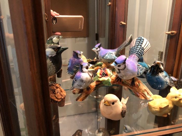 Assortment of porcelain birds