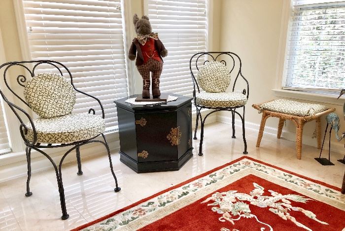 Pair of iron chairs