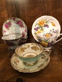 Assortment Teacups and Saucers