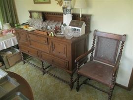 JOHN WIDDICOMB FURNITURE BUFFET, BARLEY TWIST LEGS, EARLY 1900'S, VERY NICE